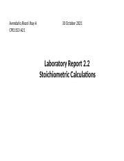 Labster Report Stoichiometric Calculations docx Avendaño Rixzel Jhay