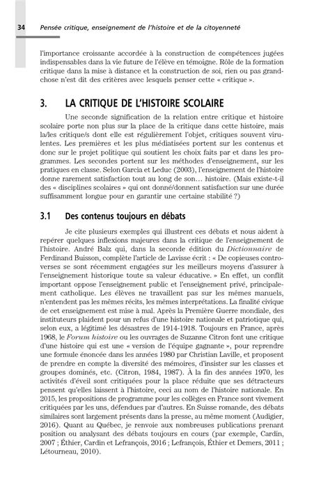 Pensée Critique Enseignement De Lhistoire Et De La Citoyenneté Calameo Downloader