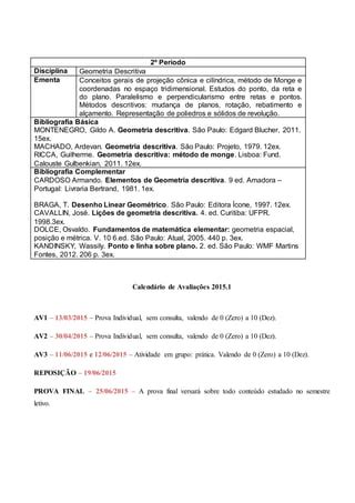 Ementa De Geometria Descritiva PDF