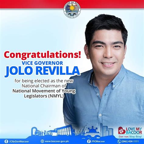 Binabati namin si Vice Governor Jolo Revilla sa kanyang pagkakahalal ...