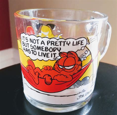 1978 Garfield Mug Mcdonalds Glass - Glassware