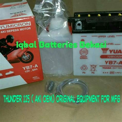 Jual Aki Yuasa YB7A Thunder 125 Aki OEM Oroginal Equipment For