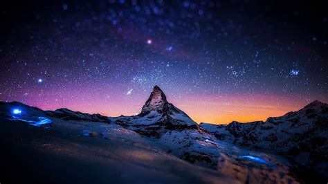 4 Mountain Night, pemandangan di malam hari Wallpaper HD | Pxfuel