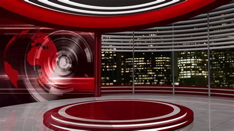 News Tv Studio Set Virtual Green Screen Background Loop Images