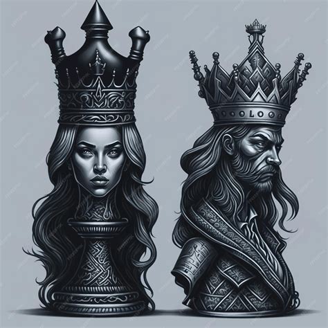 Premium Vector | King and queen chess vector illustration