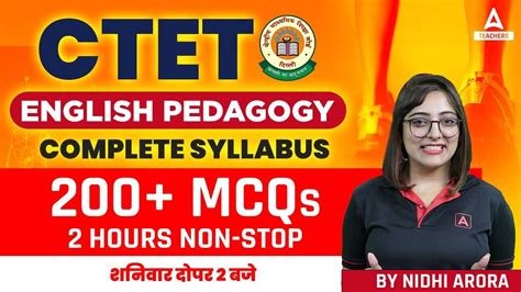 Ctet English Pedagogy Ctet English By Nidhi Arora Complete Ctet