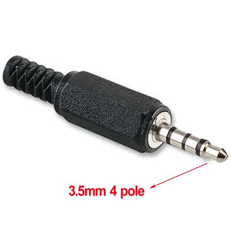 Pcs Diy Mm Pole Stereo Trrs Solder Audio Video Male Plug Jack