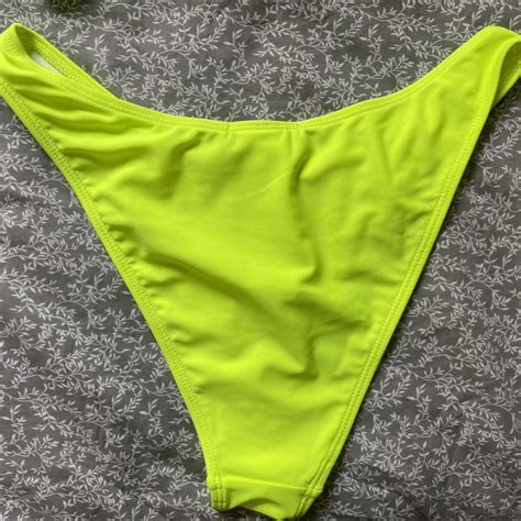 Missguided Neon Yellow Bikini Set Never Been Worn Depop