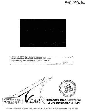 Fillable Online Ntrs Nasa NIELSEN ENGINEERING NASA Technical Reports