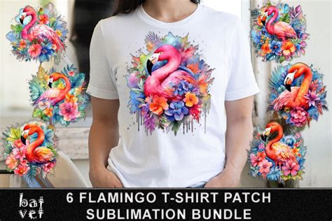 Flamingo Sublimation T Shirt Design Bundle Tropical Patch