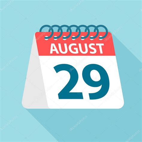 29 De Agosto Icono Del Calendario Ilustración Vectorial De Un Día