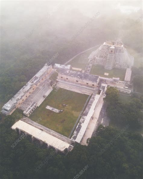 Aerial view of the ancient city of Uxmal, Yucatan, Mexico - Stock Image - F041/2430 - Science ...