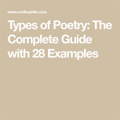 Types Of Poetry The Complete Guide With Examples Prose Poem Poems