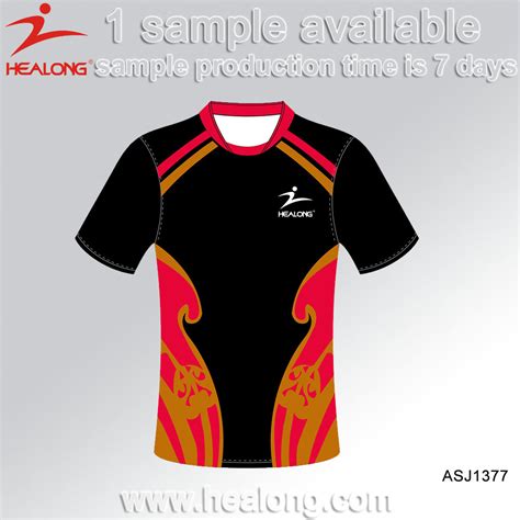 Healong Men Fully Sublimation Custom Design Polyester Rugby Jersey