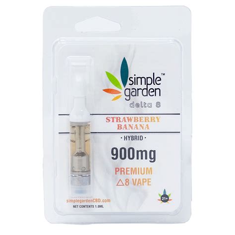 900mg Delta 8 Thc Vape Cartridge Strawberry Banana Hybrid Simple