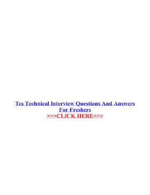 Fillable Online TCS Interview Experience Questions And Answers TCS