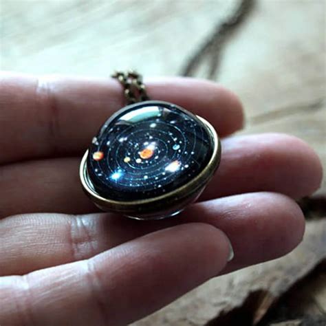 Collier Pour Femmes Bijou Temporel Galaxie Plan Te Avec Pendentif