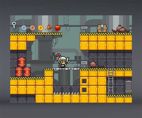 Factory Platformer Level Tileset Game Art Partners