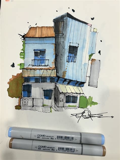 My Project For Course Expressive Architectural Sketching With Colored