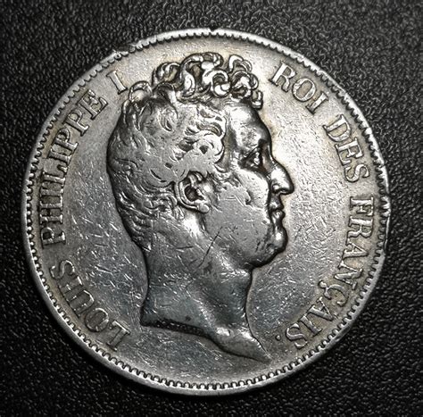 5 Francs Argent Louis Philippe I Type Tiolier Avec Le I Tranche En