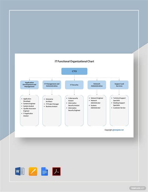 IT Functional Organizational Chart Template in Google Docs, Pages, PDF ...