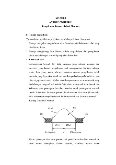 Antrhopometri Pengukuran Dimensi Tubuh Manusia Modul Antrhopometri