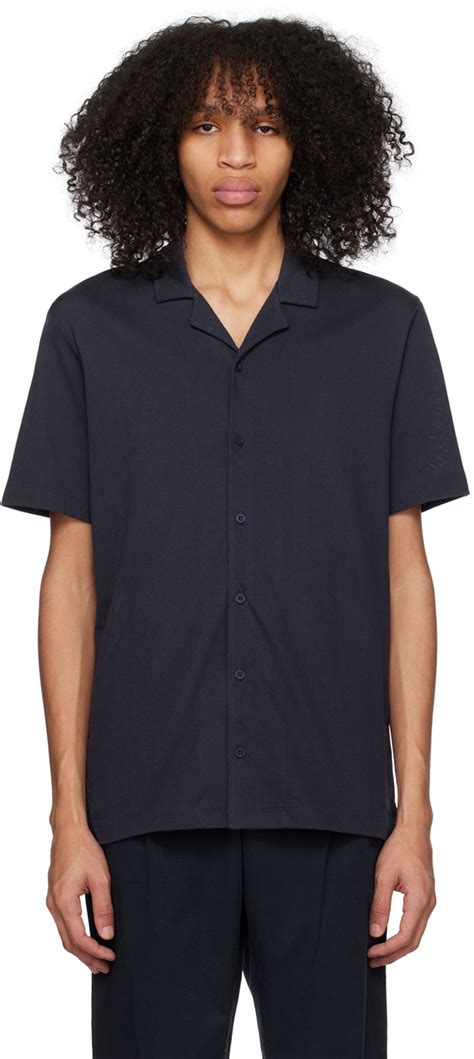 Sunspel Navy Riviera Shirt SSENSE Canada