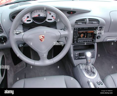 Porsche Boxster S in Red - 2002 model - showing drivers side of car interior Stock Photo - Alamy