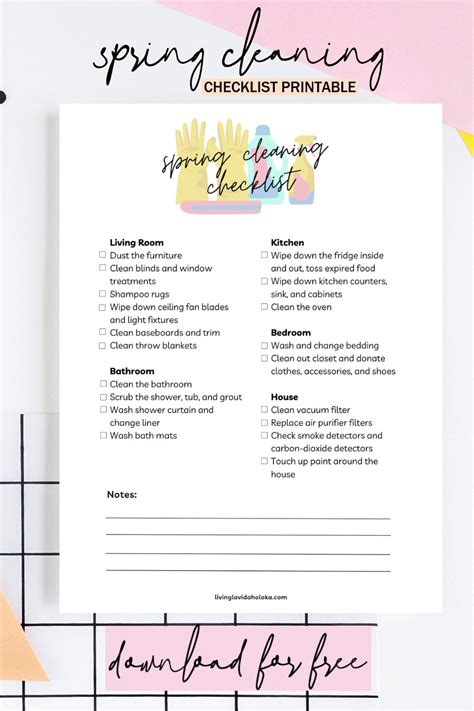 Spring Cleaning Checklist Free Printable Living La Vida Holoka