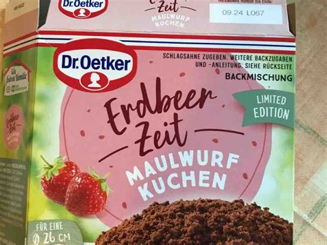 Dr Oetker Maulwurfkuchen Mit Erdbeeren Kalorien Neue Produkte Fddb