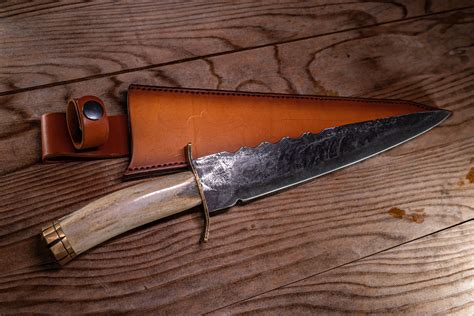 Hunting Bowie Knife Rustic Hand Forged Unique Personalized Hand Crafted Fathers T