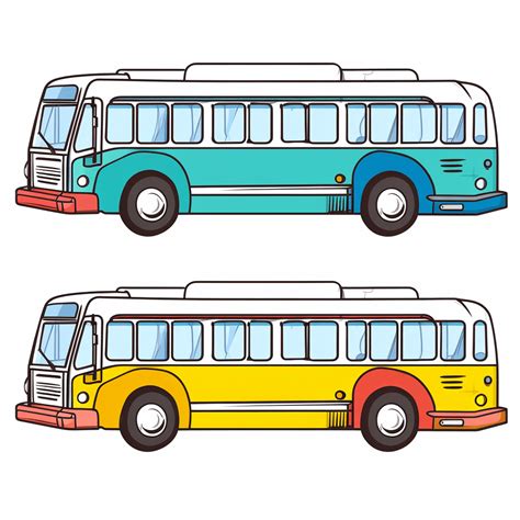 Bus In Verschiedenen Farben Happycoloring Net