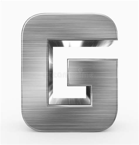 Letter G 3d Cubic Rounded Metal Isolated On White Stock Illustration