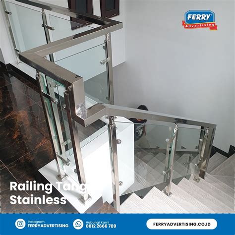 Railing Stainless Kaca Tempered Purbalingga Tangga Balkon