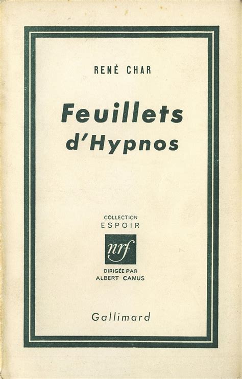 Amazon Feuillets d Hypnos French Edition eBook Char René