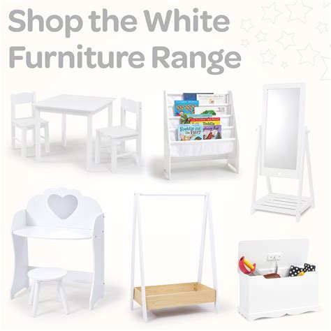 Kids White Wooden Table and Chair Set