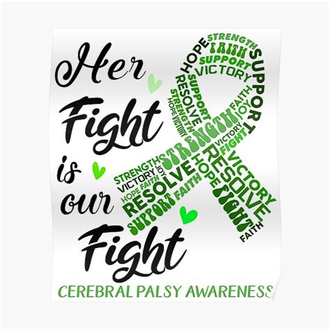 Cerebral Palsy Warrior Her Fight Is Our Fight Cerebral Palsy Awareness Poster By Greggwillard