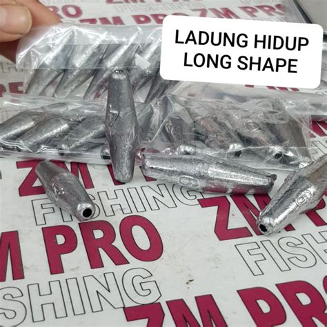 Batu Ladung Hidup Bentuk Panjang Long Shape Sinker Batu Timah Memancing