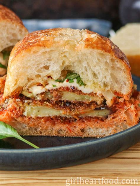 Eggplant Parmesan Sandwich Girl Heart Food