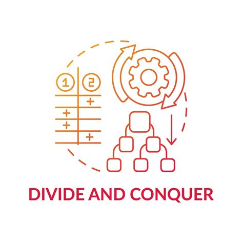 Divide and conquer red gradient concept icon 2210465 Vector Art at Vecteezy