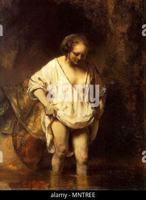 Rembrandt Hendrickje Bathing In A River Stock Photo Alamy