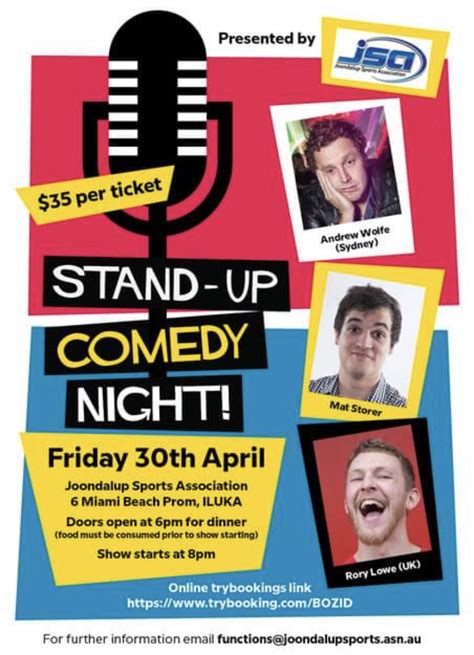 Stand Up Comedy Night - JOONDALUP DISTRICTS CRICKET CLUB