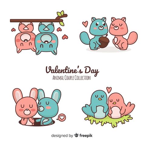 Free Vector | Cartoon valentine couple collection