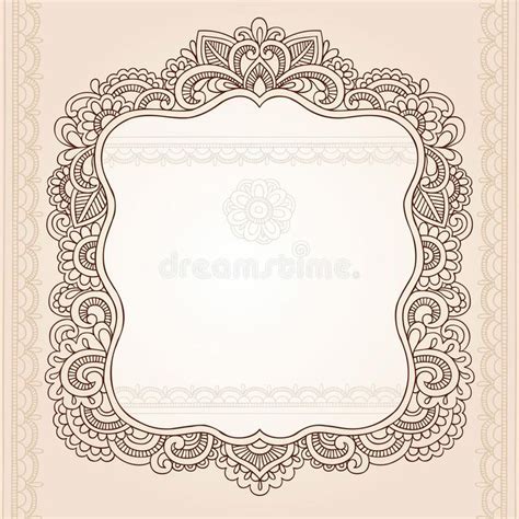 Henna Tattoo Flower Frame Doodle Vector Design Vector Illustration