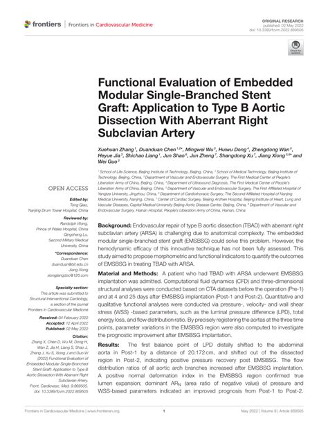 Pdf Functional Evaluation Of Embedded Modular Single Branched Stent