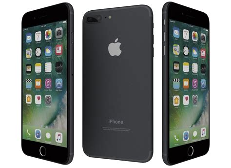 Apple iPhone 7 Plus Jet Black 3D model | CGTrader