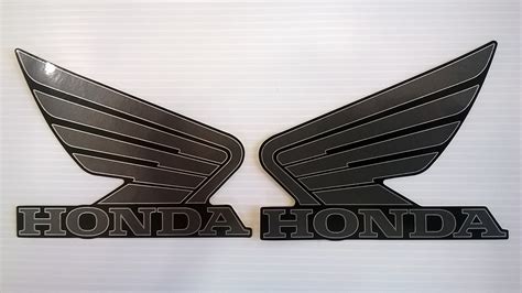 Honda Wings Fuel Tank Gas Tank Stickers Decals 2 X 95mm Dark Metallic