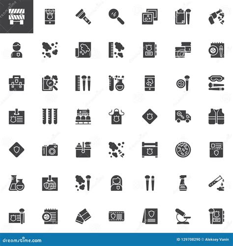 Forensics Elements Vector Icons Set Stock Vector Illustration Of