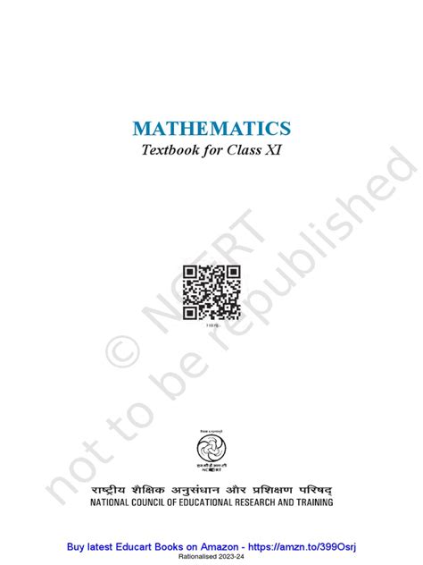 Ncert Class 11 Maths Book Pdf