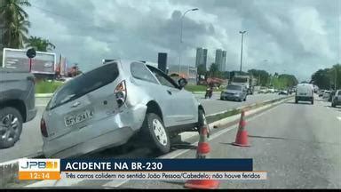 JPB1 Três carros batem no sentido João Pessoa Cabedelo na BR 230